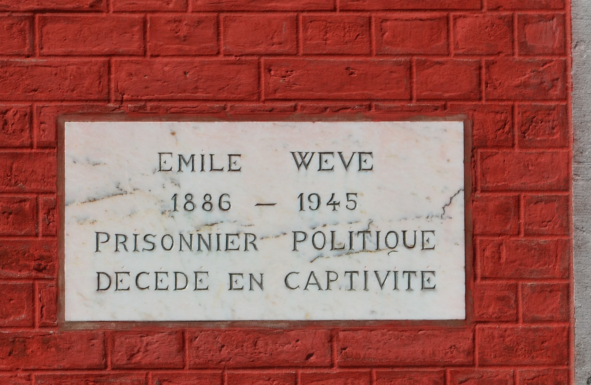 Emile Wève 1863-1945 Prisonnier politique  Décédé en captivité